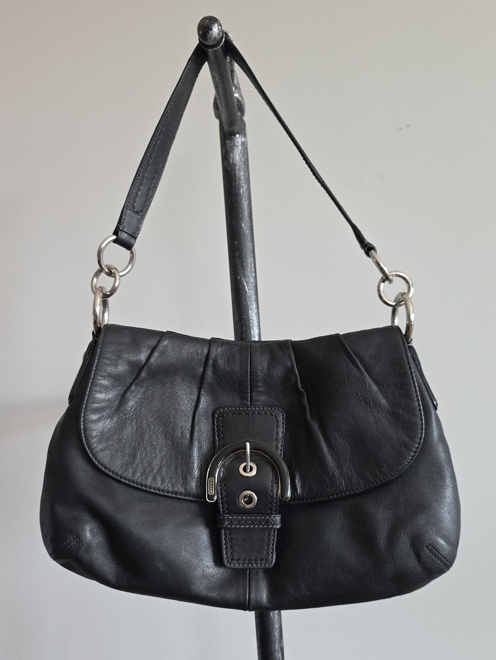 Coach Soho Leather Shoulder Bag In Black